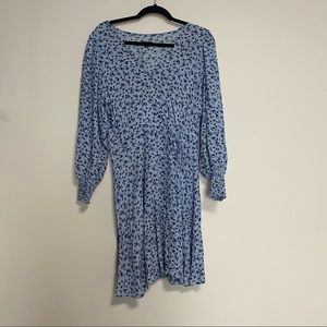 Target Wild Fable Blue Floral Wrap Style Dress